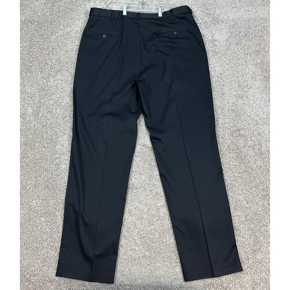 Haggar Premium No Iron Khaki Pants Men 38x34 Black Stretch Waistband Classic Fit - Picture 5 of 15